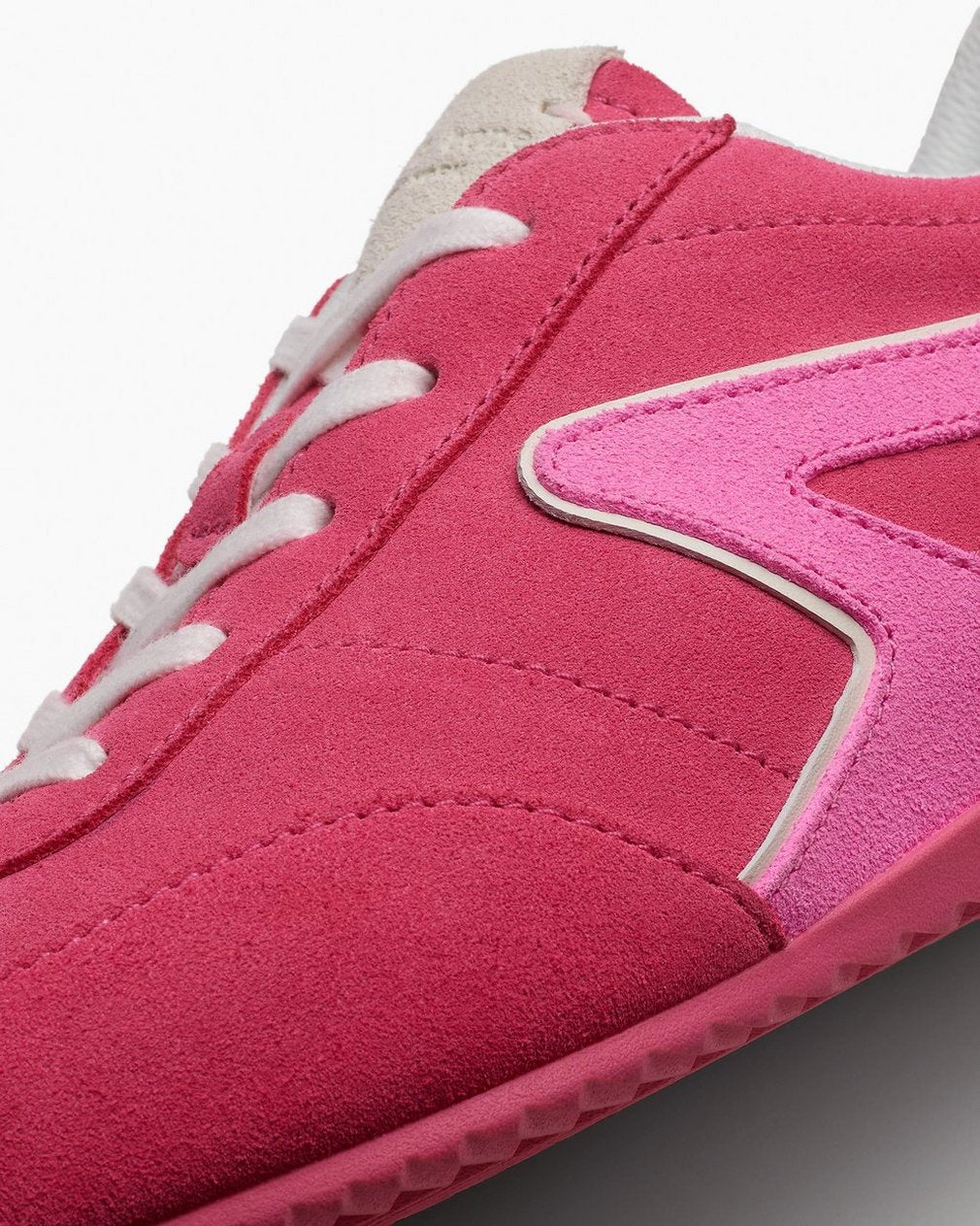 Ultra Slim Retro Runner Sneakers - Hot Pink Suede
