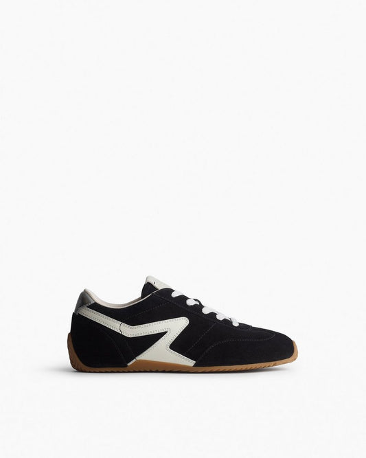 Ultra Slim Retro Runner Sneakers - Black White