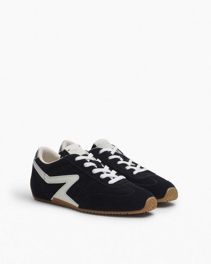 Ultra Slim Retro Runner Sneakers - Black White