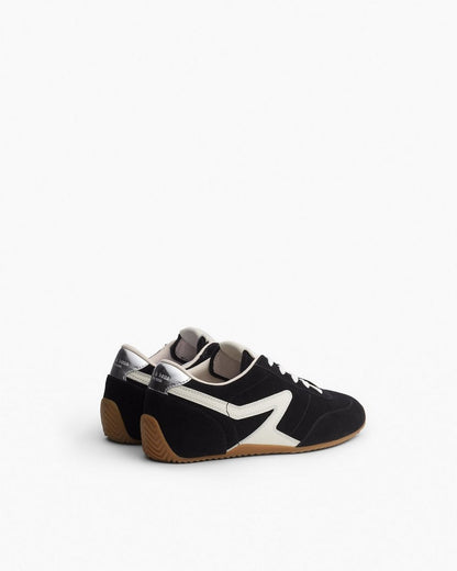 Ultra Slim Retro Runner Sneakers - Black White