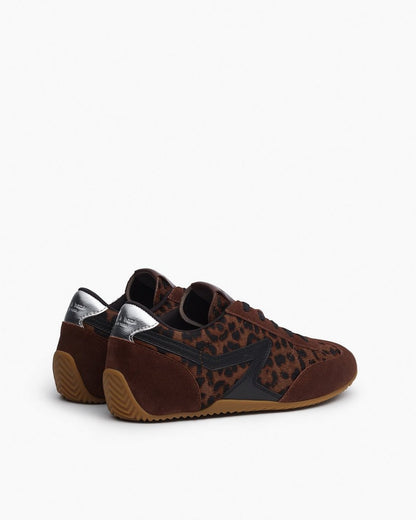 Ultra Slim Retro Runner Sneakers - Leopard Mocha