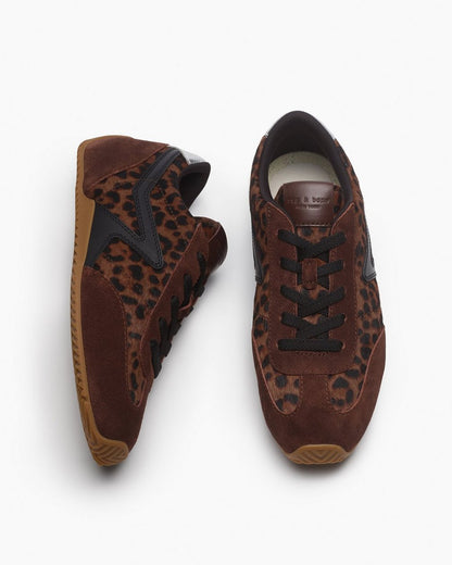Ultra Slim Retro Runner Sneakers - Leopard Mocha