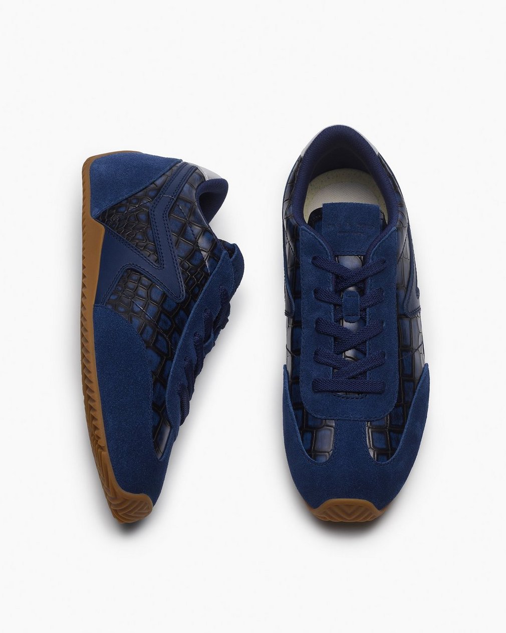 Ultra Slim Retro Runner Sneakers - Indigo Croc