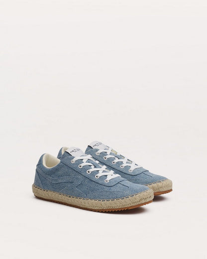 Retro Espadrille Sneakers - Light Wash Denim