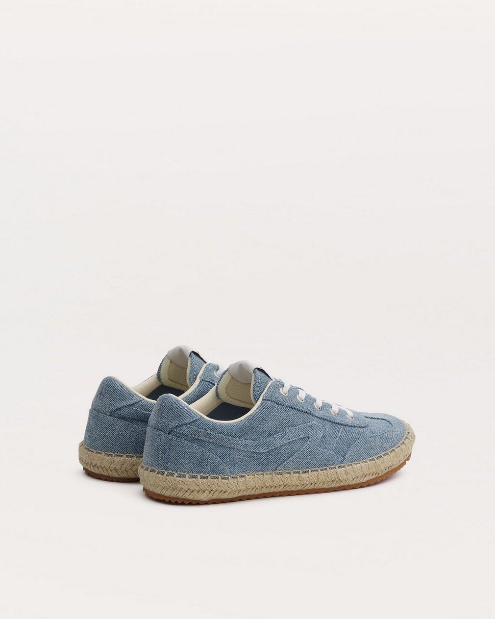 Retro Espadrille Sneakers - Light Wash Denim