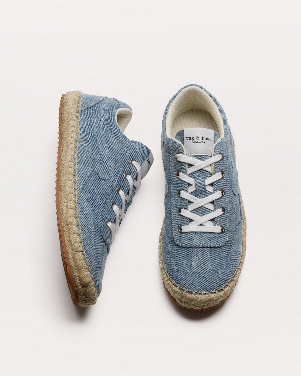 Retro Espadrille Sneakers - Light Wash Denim