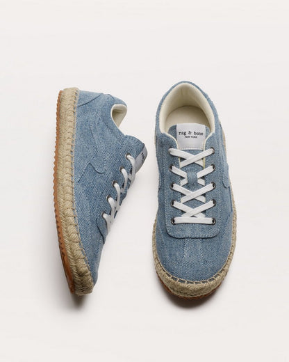 Retro Espadrille Sneakers - Light Wash Denim