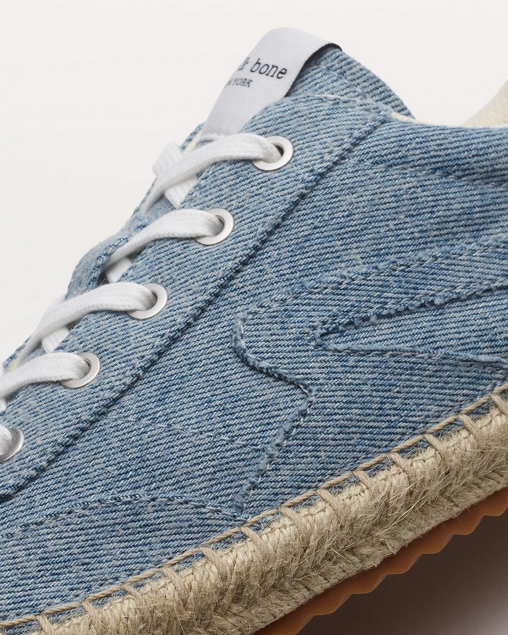 Retro Espadrille Sneakers - Light Wash Denim