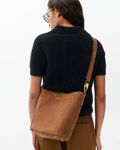 Parker Suede Bucket Bag - Golden Brown