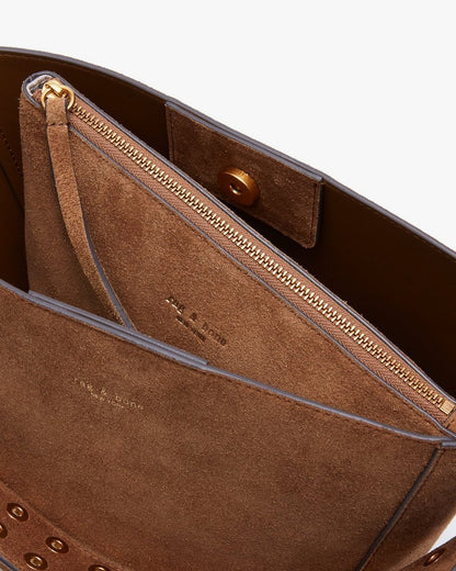 Parker Suede Bucket Bag - Golden Brown