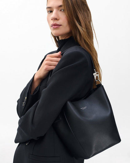 Parker Leather Bucket Bag - Black