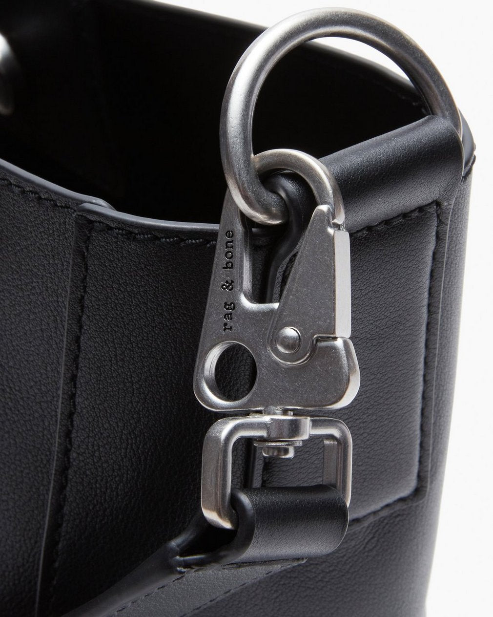 Parker Leather Bucket Bag - Black