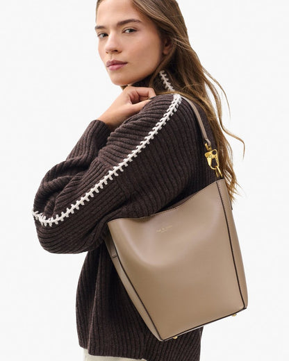 Parker Leather Bucket Bag - Clay