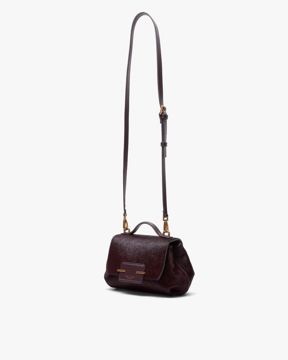 Realm Small Calf Hair Crossbody Bag - Blackberry