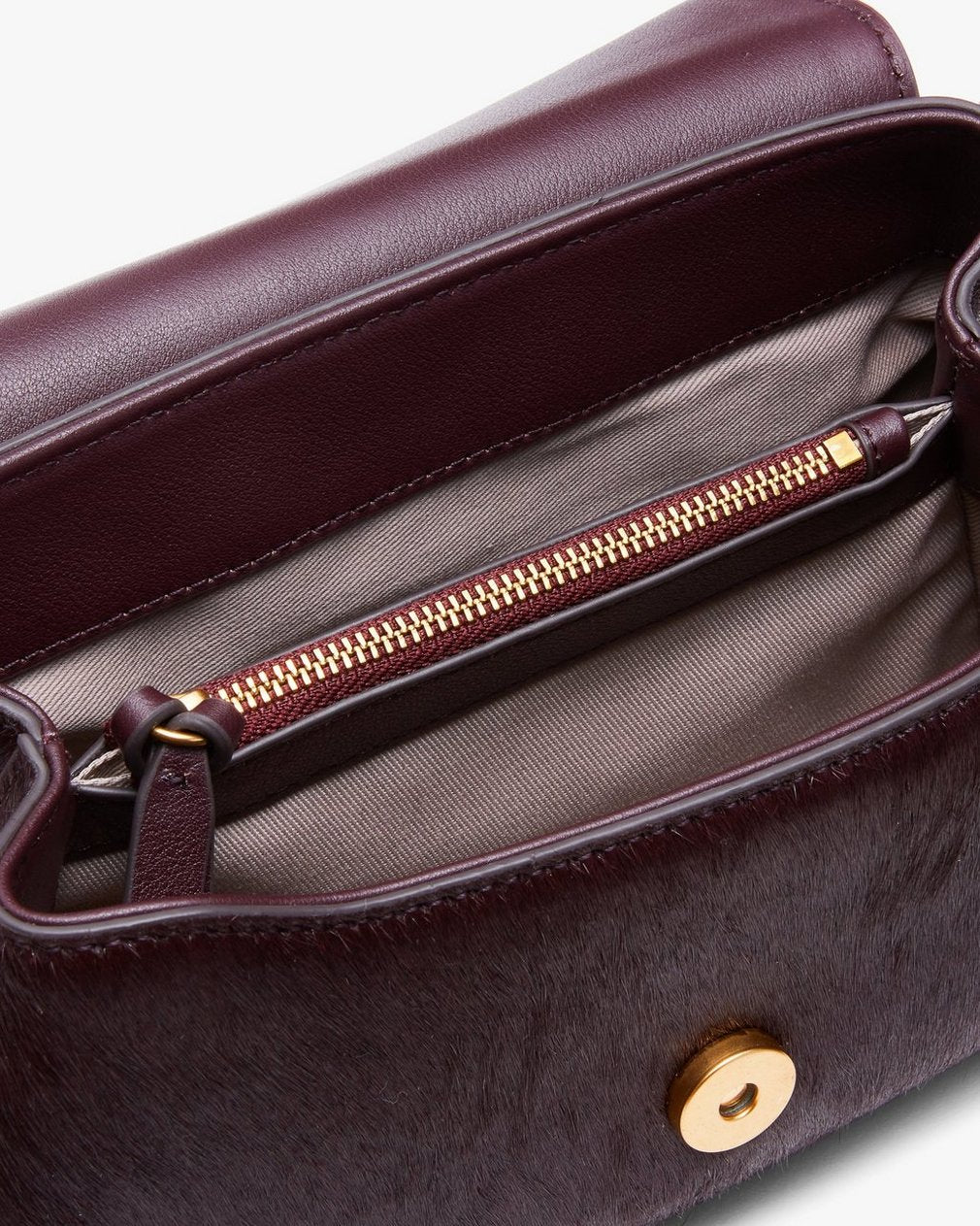 Realm Small Calf Hair Crossbody Bag - Blackberry