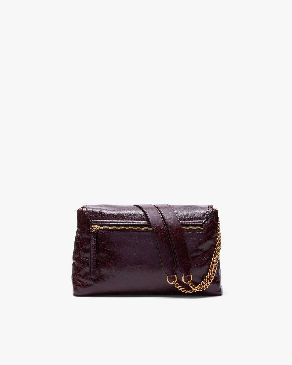 Chelsea Large Leather Flap Bag - Blackberry