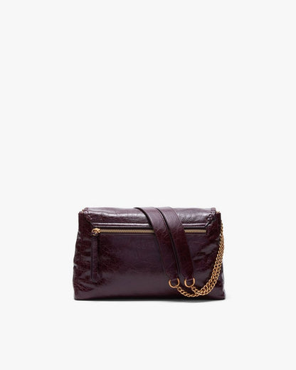 Chelsea Large Leather Flap Bag - Blackberry