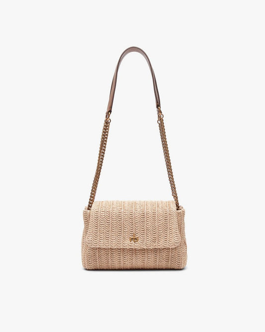 Chelsea Small Straw Flap Bag - Natural