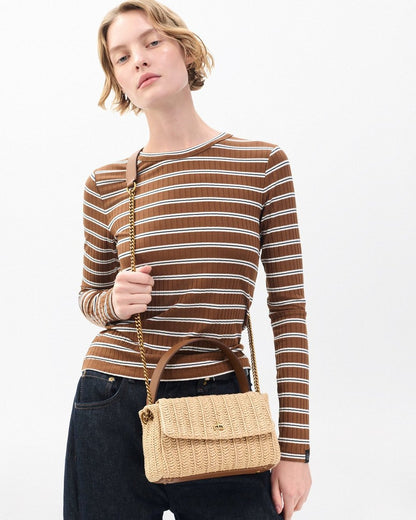 Chelsea Small Straw Flap Bag - Natural