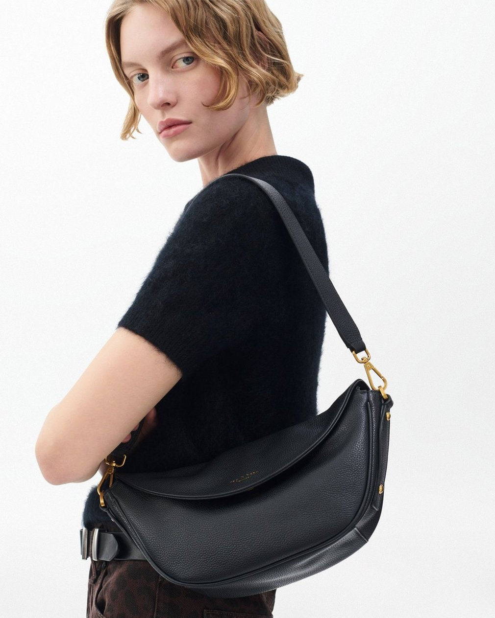 Gramercy Small Leather Flap Bag - Black