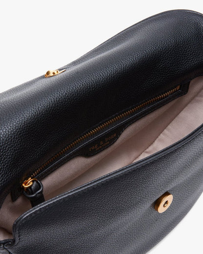 Gramercy Small Leather Flap Bag - Black