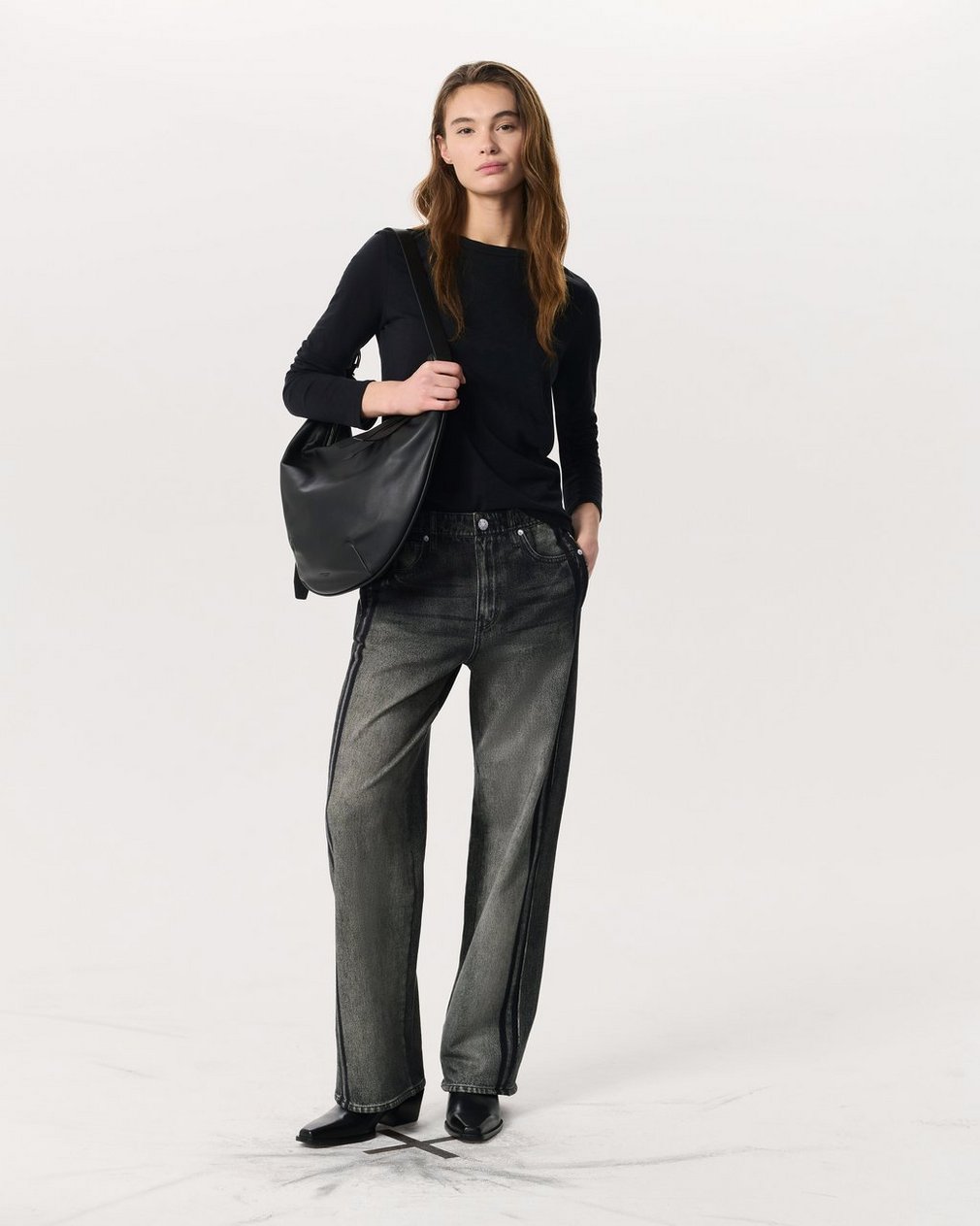 Mercer Medium Leather Hobo Bag - Black