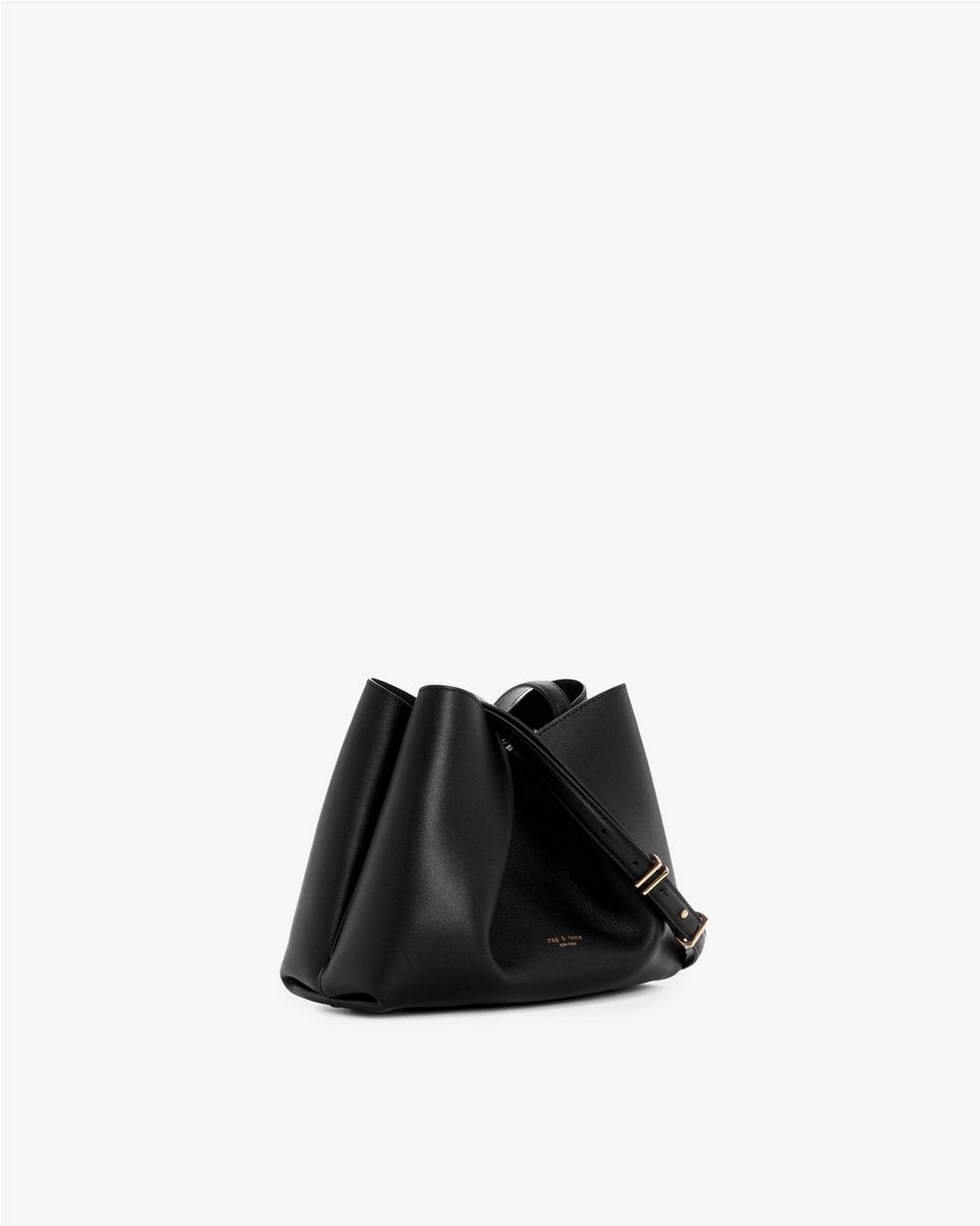 Bloom Medium Calf Leather Crossbody Bag - Black