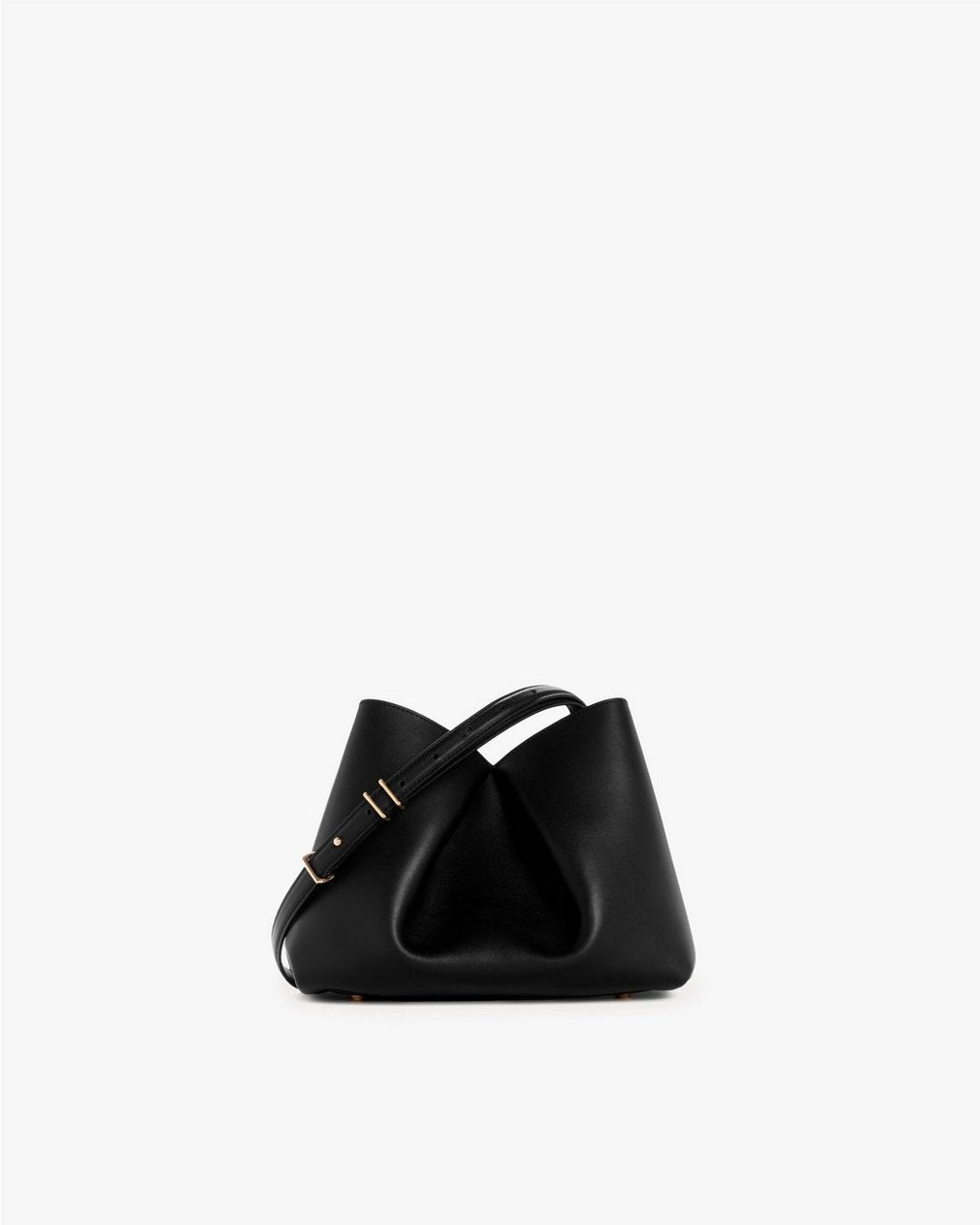 Bloom Medium Calf Leather Crossbody Bag - Black