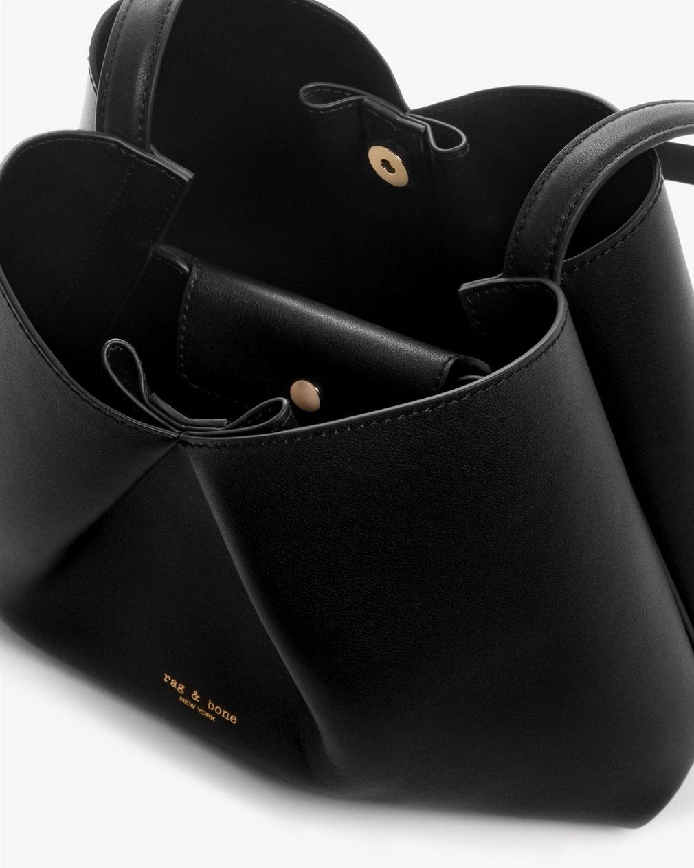 Bloom Medium Calf Leather Crossbody Bag - Black