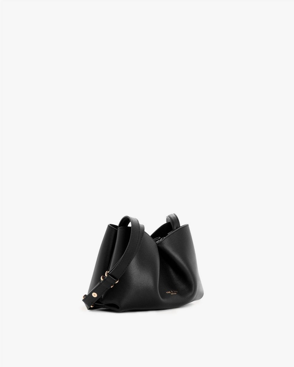 Bloom Small Calf Leather Crossbody Bag - Black