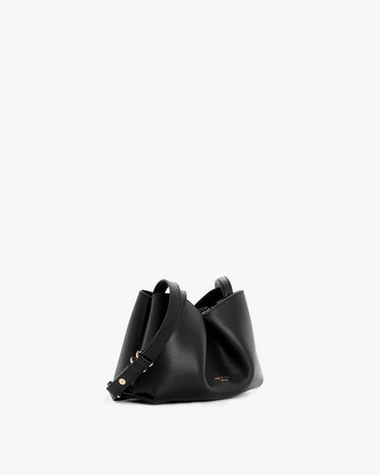 Bloom Small Calf Leather Crossbody Bag - Black