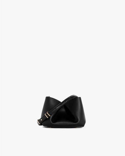 Bloom Small Calf Leather Crossbody Bag - Black