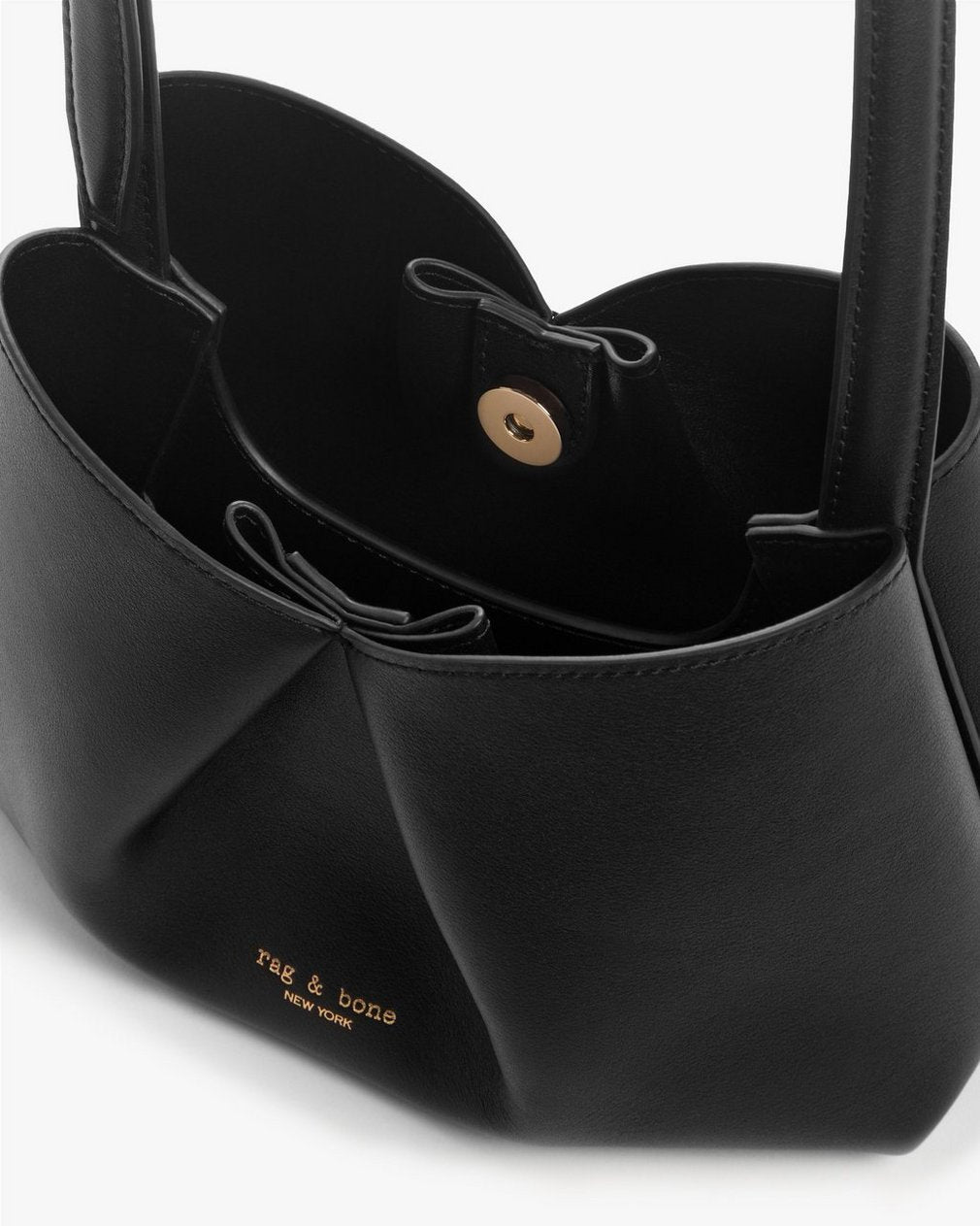 Bloom Small Calf Leather Crossbody Bag - Black
