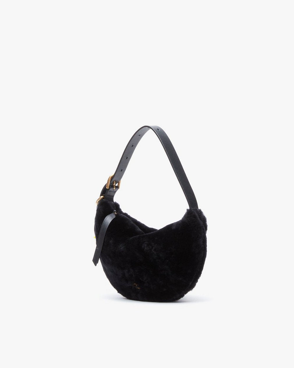 Mercer Small Shearling Hobo - Black