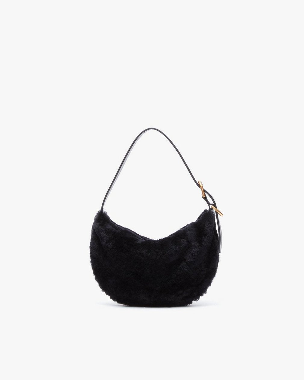 Mercer Small Shearling Hobo - Black