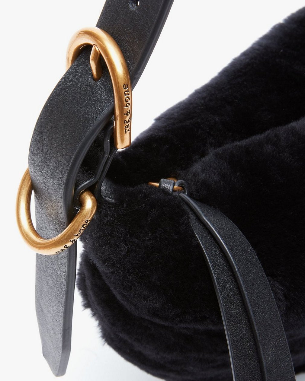 Mercer Small Shearling Hobo - Black