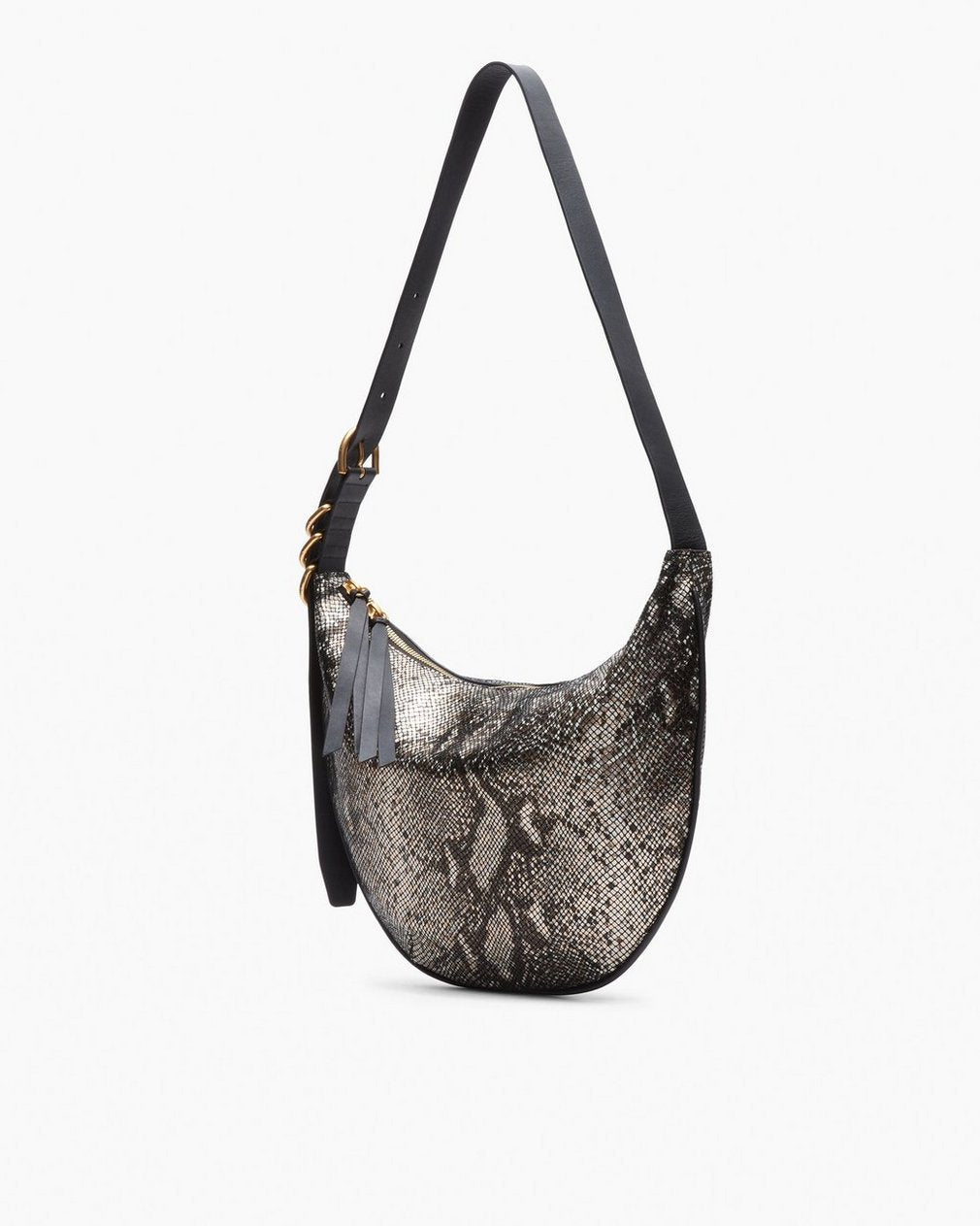 Mercer Medium Python Leather Hobo - Black Multi