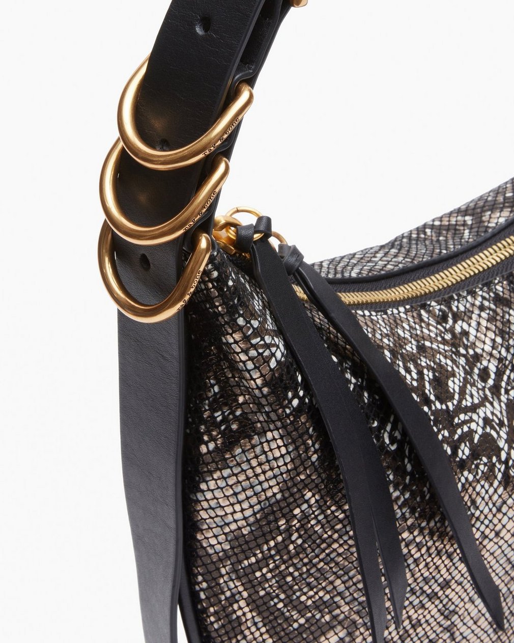 Mercer Medium Python Leather Hobo - Black Multi