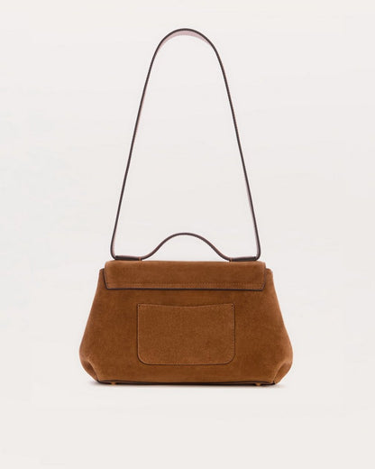 Realm Suede Top Handle Bag - Golden Brown