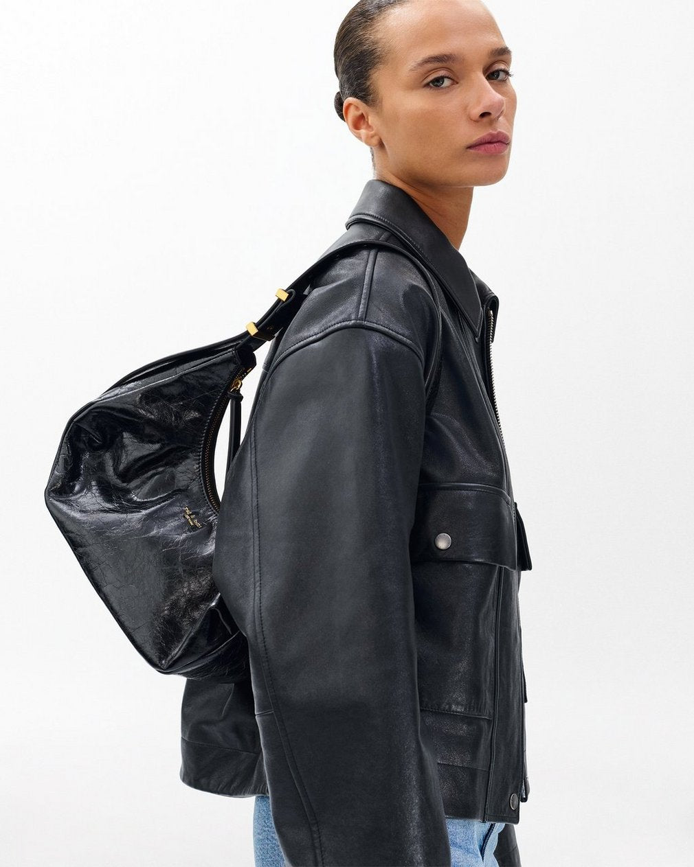 Hudson Leather Hobo - Black