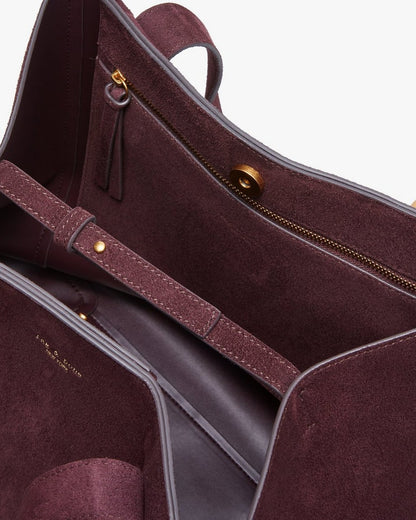 Parker Suede Tote - Blackberry