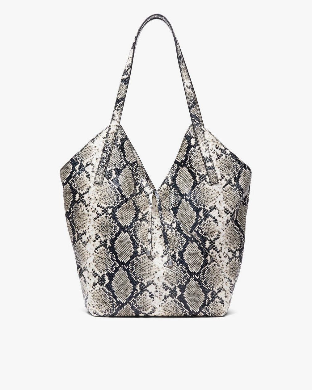 Alix Snakeskin Leather Tote - Natural