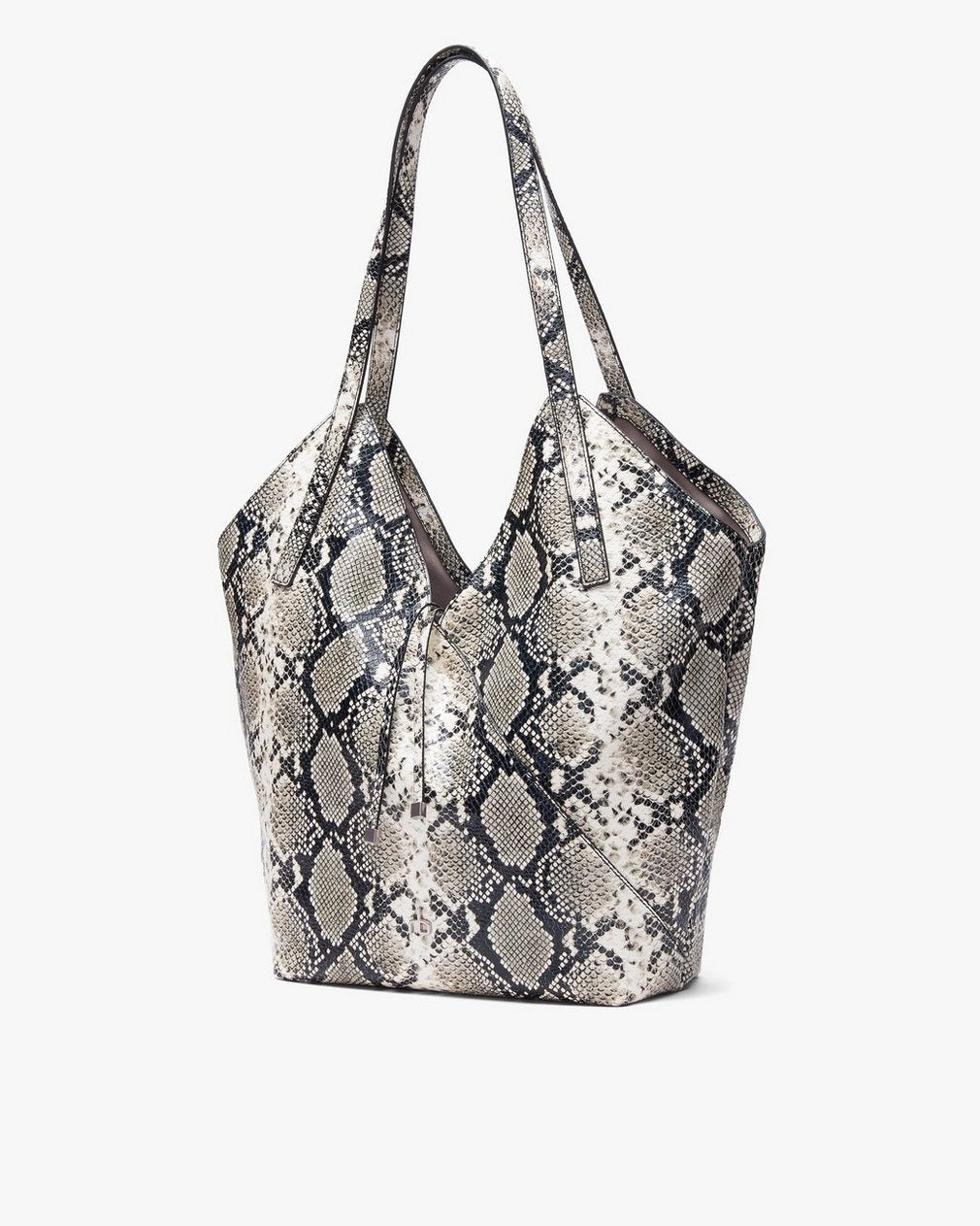 Alix Snakeskin Leather Tote - Natural