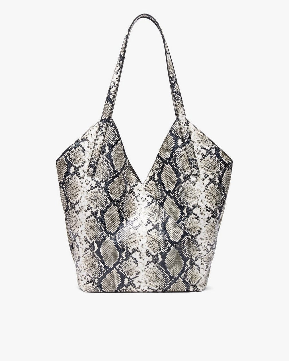 Alix Snakeskin Leather Tote - Natural