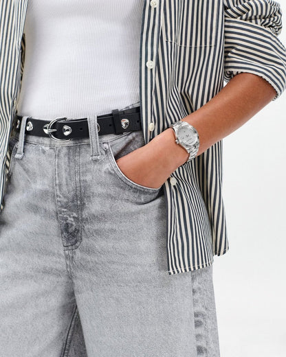 Lex Day Date Bracelet Watch, 34mm - Silver