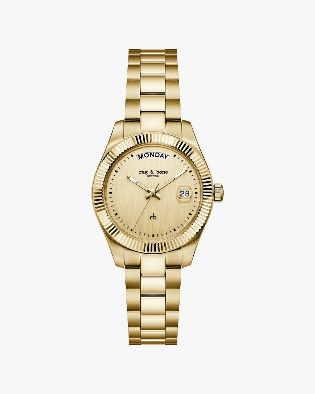 Lex Day Date Bracelet Watch, 34mm - Gold