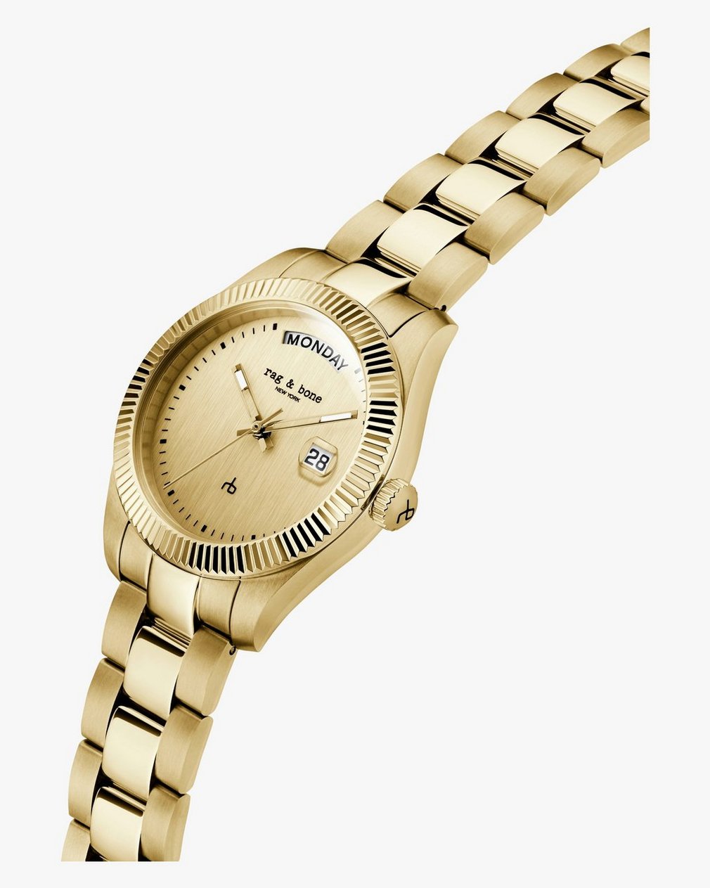Lex Day Date Bracelet Watch, 34mm - Gold