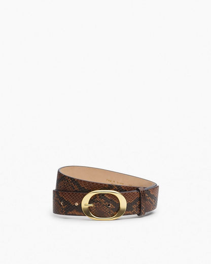 Vera Leather Belt - Mocha Snake