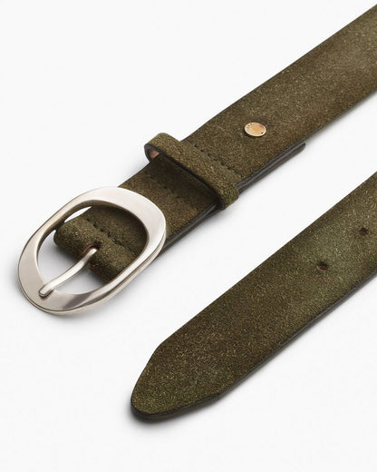 Vera Suede Belt - Olive Suede