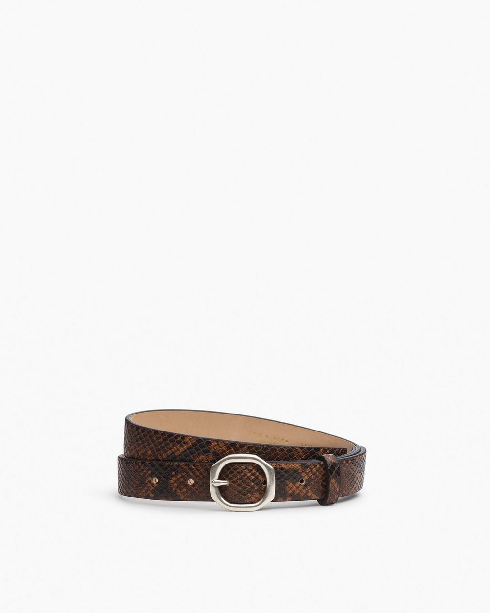 Small Audrey Suede Belt - Mocha Snake